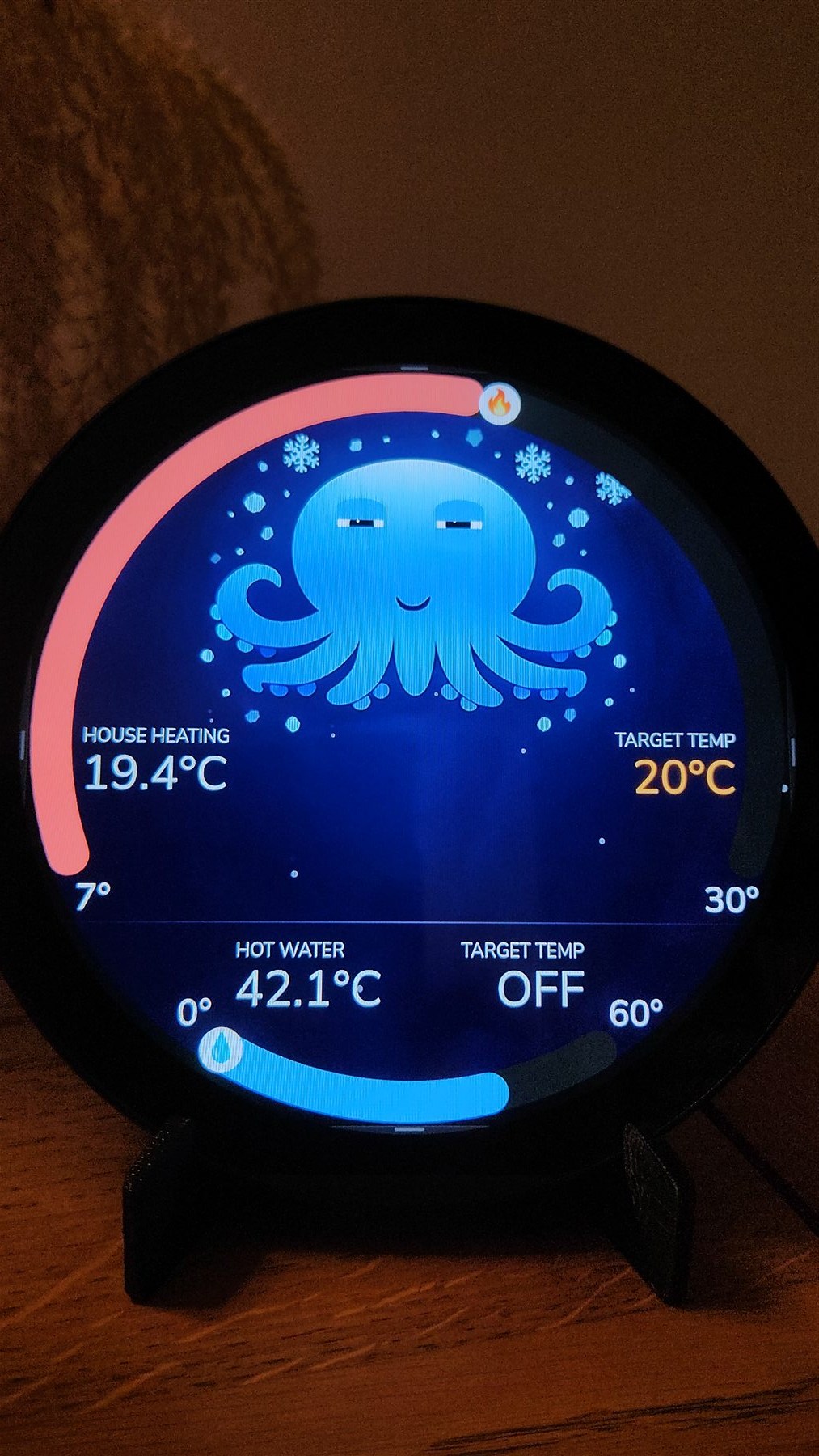 The Display identifying an active heat-pump defrost cycle